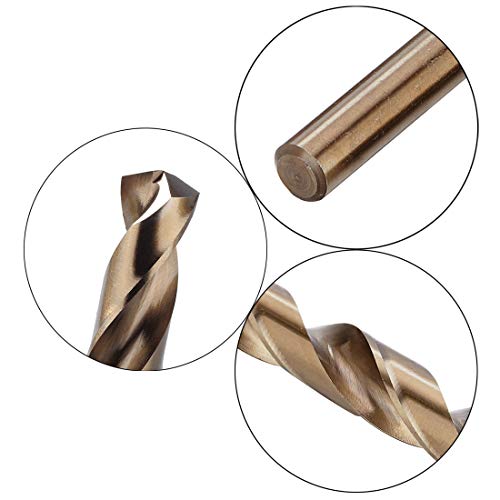 Migiwata M35 Cobalt Steel Fractional 11/64" Dia. x 3.26" Long Twist Drill Bit Set of 10pcs, Jobber Length and Round Shank, Self-centering 135° Split Point, Extremely Heat Resistant, for Metalworking - Thumbnail 2