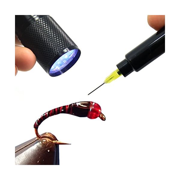 SAMS-Fly-Tying-UV-Cure-Light-and-Glue-Syringe-Coating-Tools-Kits-Flashlight-with-395-400-nm-9-Leds-Ultra-Violet
