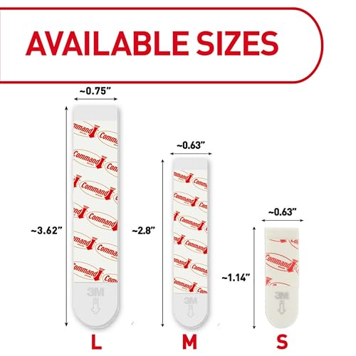 Command Indoor Small Replacement Strips, 64 Strips, Damage-Free Wall Hanging, Re-Hang Small Hooks for Home and Wall Decor, Holds up to 1 lb, White Adhesive