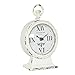 NIKKY HOME Vintage Mantel Clock, White Rustic Metal Analog Clock, Battery Operated, Distressed Style, 4.7 x 2.4 x 7.6 Inch