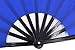 Amajiji Large Folding Fan, Chinease/Japanese Folding Nylon-Cloth Hand Fan, Women Hand Folding Fans Hand Fan Gift fan Craft fan Folding Fan Dance Fan (Blue)