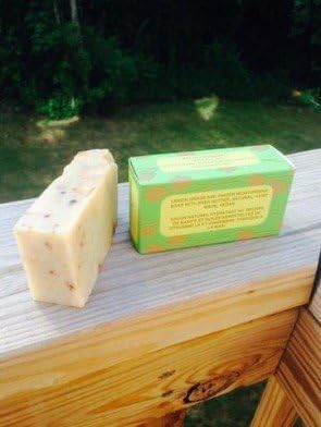 Lemongrass and Ginger Natural Handmade Soap with Organic Unrefined, Fair Trade Shea Butter, Coconut and Olive Oils with Lime Tree Leaves and Extract (135g Approx)