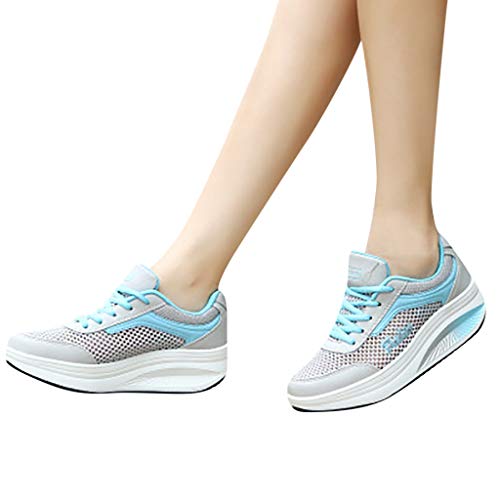 Women Platform Tennis Shoes - Ladies Breathable Workout Trail Running Lightweight Sneakers - Casual Comfortable Hiking Shoes
