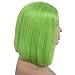 Human Hair Wigs Straight Short Bob Glueless Brazilian Virgin Hair 13×4 Lace Front Middle Part Pre Plucked with Baby Hair Bleached Knots for Black Women 8 Inch Lime Green 180% Density