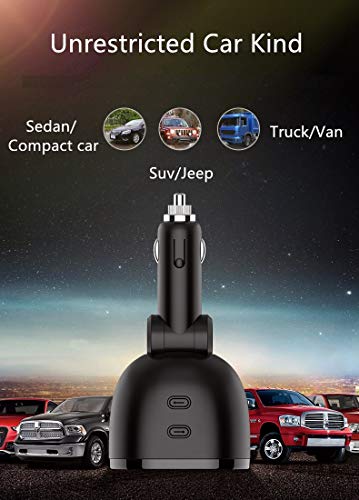 Car Charger Power Adapter,2 Socket Cigarette Lighter with Dual USB Port,Compatible for iPhone X 8 7 6s 6 Plus, iPad, Galaxy, Google, Motorola, LG, Nexus, HTC and More