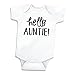 Bump and Beyond Designs Baby Bodysuit Aunt Surprise Pregnancy Announcement Hello Auntie Gift (White 0-3 Months)