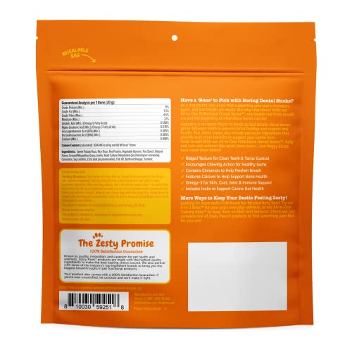 Zesty Paws Dental Bones for Medium Sized Dogs Fights Tartar & Plaque