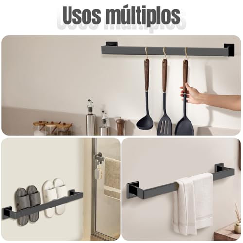 Gavzrt Kit Acessórios para Banheiro em Aço Inox 5 Peças, Conjunto de para Toalheiro de Banheiro, Barra de Toalha de Banheiro, Gancho de Aço Inoxidável, Conjunto Toalheiro Parede