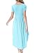 levaca Womens Summer Solid O Neck Loose Swing Casual T Shirt Dress Sky Blue M