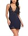 ADOME Women Sleepwear Lingerie Modal Chemise Sexy Nighties Lace Babydoll Full Slips V Neck Nightgown