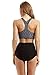 Creabygirls Womens High Waist 2 Piece Bikini Swimsuit Spa Swimsuit (X-Large, Geometry Black)