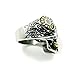 AUMRET Halloween Skull Stainless Steel Simulated Silver Gothic Cross Titanium Steel Ring (9)