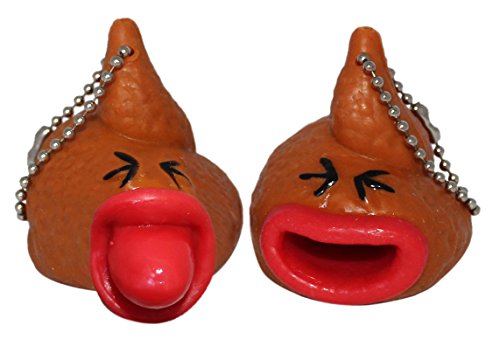 Lucore 2" poop toy keychains w/ pop out tongues - …