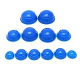 SCASTOE 12Pcs Silicone Medical Vacuum Cups Massager Cupping Therapy Anti Cellulite New (Blue)
