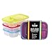 California Home Goods 3 Compartment Reusable Food Storage Containers for Kids and Adults, Microwave, Dishwasher Safe, Multi-Colored, Set of 3