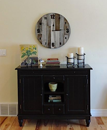 Rustic Wooden Country Wall Clock, 24 Inch Large"Mama Bear", Big Barn Wood Decorative Shabby Chic Farmhouse Kitchen/Living Room Decor, Brown and Grey Decor. AllBarnWood Decorative Wall Art