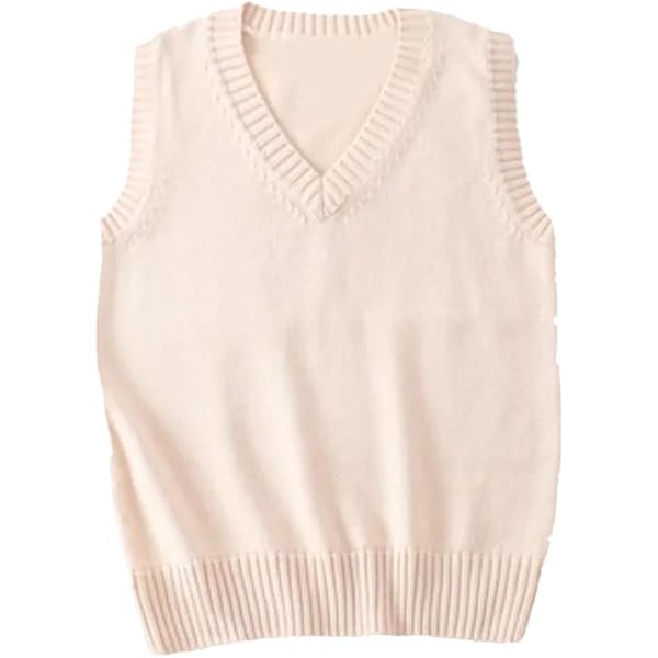 Women's Sleeveless Sweater Vest V Neck Knitted Pullover Vest