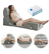 6PCS Qirroboni Orthopedic Bed Wedge Pillow Set, Adjustable Pillows for Neck, Back and Leg Pain Re...