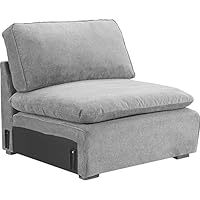 Click Décor UPH20137A Symphony Modular Armless Seat, Gray