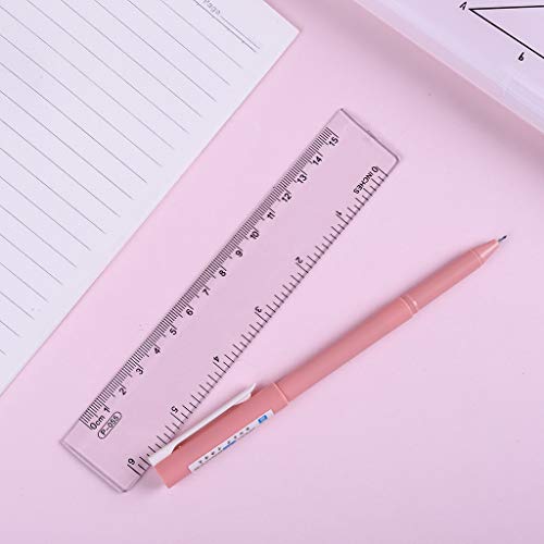 1KTon 6 Inches Plastic Ruler Straight Ruler Plastic Measuring Tool for Student School Office - Thumbnail 7