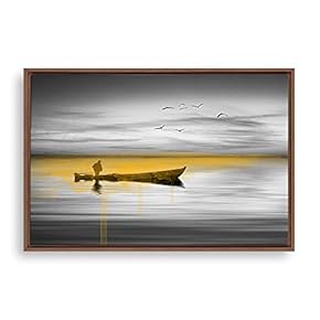 Framed Canvas Wall Art Black and White Scenery Canvas Prints Home Artwork Decoration for Living Room,Bedroom - 16x24 inches