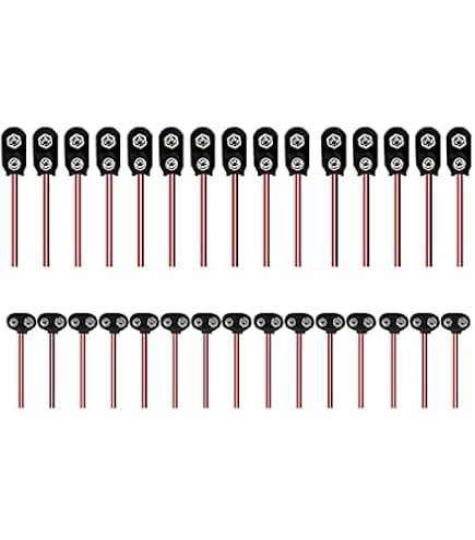 Lot De 5 Connecteurs à Pression Pour Pile 9V - Boîtier Plastique Type T, Câbles Nus 15cm, Pour Arduino/bandes LED - 11