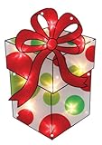 Impact Innovations Christmas Shimmer Lighted Window Decoration, Present