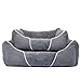 Dog Bed Cat Pet Bed Machine Washable Luxury Rectangle Bed with Soft Detachable Cushion for Small Medium Pet