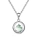 OnairMall 925 Silver Necklace Platinum Plated Cat Eye Gemstone Pendant Necklace Best Gift