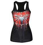 Ensasa Women's Fashion Spiderman Logo Camisole Halter Top Sleeveless T-shirt (Large)