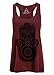 Burgundy Spiritual Hamsa Hand Yoga Loose Fit Muscle Tee Tank Top – Size Small