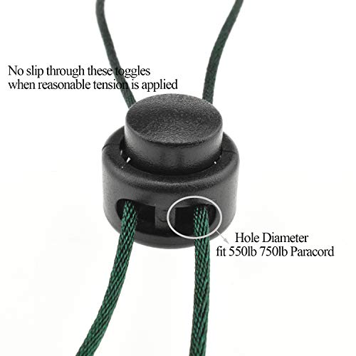 image for HAO PRO Cord Locks Stoppers Toggles Double Holes Heavy Duty Spring No 