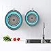 2 Collapsible Set - Collapsible Colander, Learja Upgrade Food-Grade Silicone kitchen Strainer Space-Saver Folding Strainer Colander, Sizes 8 inches - 2 Quart, and 10 inches - 4 quart. (Blue)