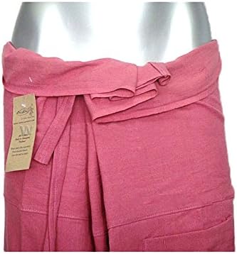 Pink Yoga Massage Wrap Trousers Fisherman Pants Unique for Women & Men, Northern Thai Style