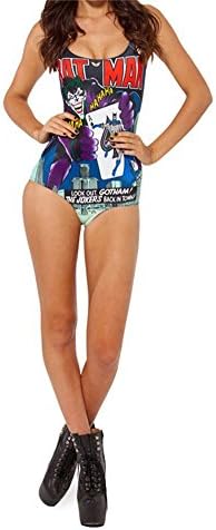 Amoluv Women Joker's Revenge Pattern Tight Stretch One Piece Swimsuit