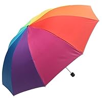 PANYFDD Fold Oversize Sun Protection Umbrellas, UV Protection Double Sun and Rain Rainbow Umbrella Outdoor Travel