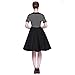 Heroecol Womens Vintage 1950s Dresses Square Neck Bow Short Sleeve 50s 60s Style Retro Swing Cotton Dress