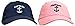 Funny Sailing Captain and First Mate Hat Embroidered Cap and Funny Beer Coolies Can Coolers Gift Set Bundle Navy/Pink
