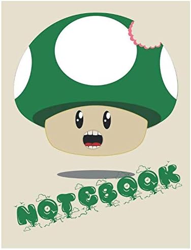 Notebook: Cute Mario Notebook/Journal for Video Games Lovers/Kids to Writing Notes 150 Pages 8.5x11 Inch. (Green&White Pattern)