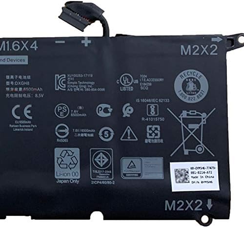 Dentsing Dxgh8 7 6v 52wh 6500mah Laptop Battery Compatible With Dell Xps 13 9370 9380 0h754v Fhd 13 9370 D1705s Inspiron 5390 5391 7400 7490 Series Notebook G8vcf P