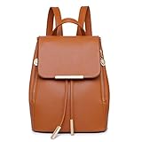 WINK KANGAROO Fashion Shoulder Bag Rucksack PU Leather Women Girls Ladies Backpack Travel bag (Brown 1)
