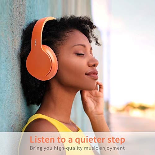 Lobkin Over-Ear Headphones Bluetooth with Microphone, Foldable Hi-Fi Stereo Noice Reduce Earphones for Class, Home Office, Game/PC/Phone Comfortable Steel Wireless Headphone for tv