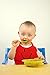 Waterproof Silicone Baby Bibs Easily Rinse Clean & Air Dries Fast! Set of 2 With Food Catcher Pocket-Yellow & Red