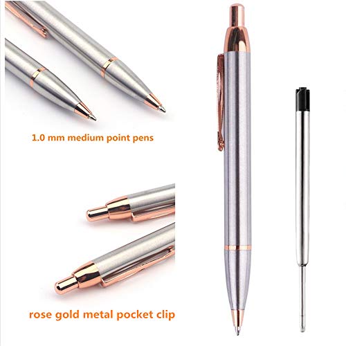 Retractable Ballpoint Pen, Black Ink Medium Point Gift Pens for Men, Women, School, Office, Business - 2 Pack