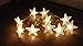 HZENYA Fairy Light Frosted Acrylic Star string light garland,10 Warm White LEDs, 5.8 feet,Battery Operated (warm white LED)
