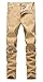 Men's Khaki Skinny Ripped Slim Fit Stretch Designed Destroyed Denim Jeans, Size 36