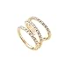 High Gloss Crystal Accent Wrap Around Open Spiral Midi Ring (Gold-Plated-Base)
