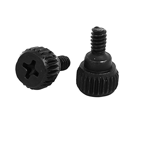 uxcell PC Computer Case Metal Thumbscrews Thumb Screws Black 80pcs