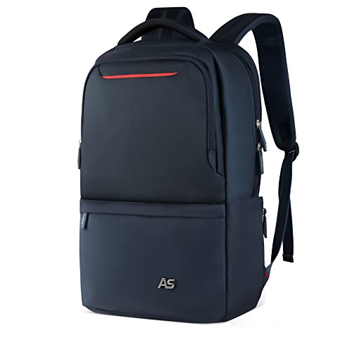 ASPENSPORT Slim Laptop Backpack Fit 15.6 inch Business Travel Computer Bag with Luggage Strap Water Repellent Daypack for Men Navy