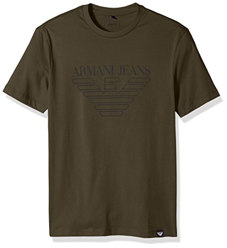 Armani jeans men s tonal eagle logo t-shirt, dark green, medium